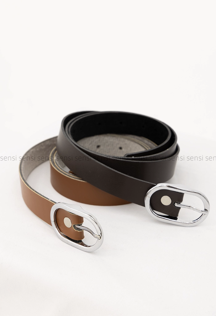 کمربند چرم سگک بیضی کد1005428